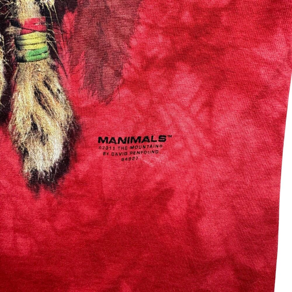 The Mountain Rainforest Cafe Shirt Men's Medium Red Manimals Rasta Lion Tie Dye - Picture 7 of 10